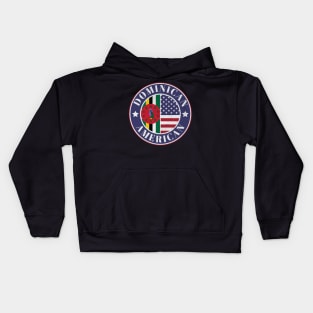 Proud Dominican-American Badge - Dominica Flag Kids Hoodie